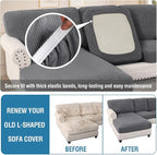 H.VERSAILTEX Sectional Couch Covers 6 Pieces Stretch Sofa Covers - Image 6