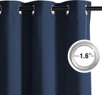 NICETOWN Room Darkening Draperies Curtains Panels, 2 Panels Navy Blue W52 x L84 - Image 3