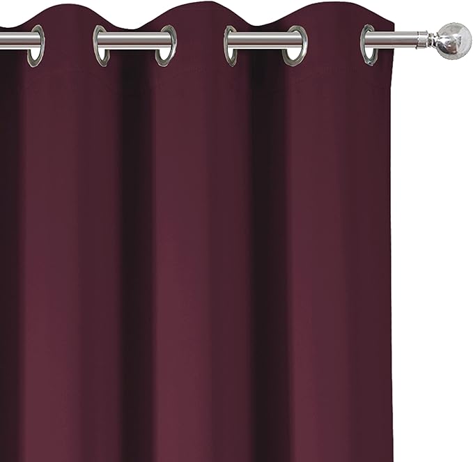 Burgundy Red Thermal Blackout Curtains/52 x 72 Inch/Set of 2 Panels Room - Image 7
