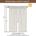 Chyhomenyc Cream Sheer Curtains 90 Inches Long 2 Panels, Light Filtering Cream - Image 5