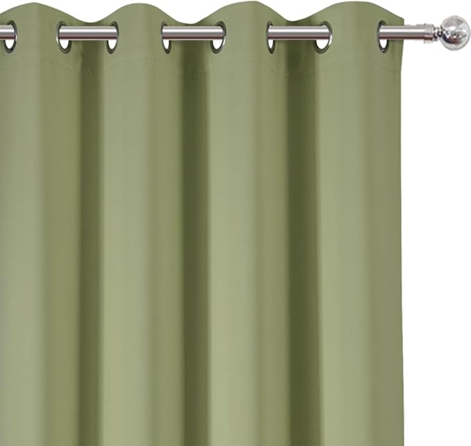 Blackout Curtains 52 x 84 inches Long Sage Green Curtains Set of 2 Panels - Image 6