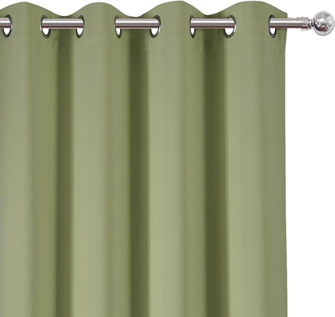 Sage Green Thermal Blackout Curtains/52 x 54 Inch/Set of 2 Panels Room - Image 6