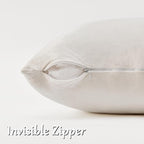 GIGIZAZA Velvet Pillow Covers 20x20 Decorative Pillows Pack of 2 Ivory | Beige - Image 3