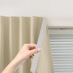 Thermal Blackout Curtains with Self Adhesive Tape No Rod No Drill Easy Install by Sovtfides