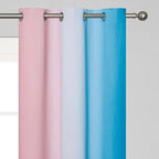 Pink and Blue Ombre Curtains for Bedroom 45 Inch Long | Room Darkening Curtains - Image 4