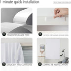 Thermal Blackout Curtains with Self-Adhesive Tape, No Rod No Drill Easy Install - Image 3