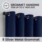 SimpleHome Navy Blue 100% Blackout Curtains Room Darkening Living Room 54 | - Image 6
