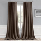 MIULEE Chocolate Brown Back Tab Blackout Curtains 52x120 Inch 2 Panels Set | - Image 9