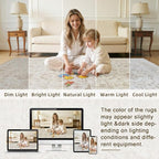 8x10 Area Rugs Living Room: Bedroom Washable Carpet Warm Beige | Vintage Boho - Image 5