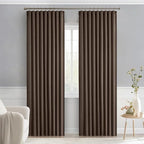 MIULEE Chocolate Brown Back Tab Blackout Curtains 52"x72" Long 2 Panels Set | - Image 9