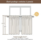 Chyhomenyc Light Grey Sheer Curtains 30 inch Length 2 Panels, Light Filtering - Image 7