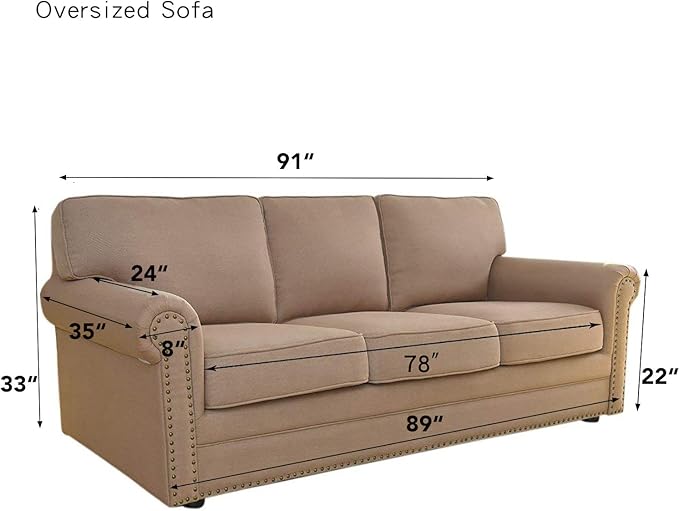 Easy-Going Stretch Oversized Sofa Couch Slipcover Washable Dark Blue | 1-Piece - Image 6