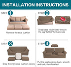 Turquoize 4 Piece Sofa Covers for 3 Cushion Couch Sofa Slipcover Soft Couch - Image 6
