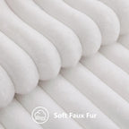 decorUhome Fall Faux Fur Throw Pillow Covers 18x18 Set of 2 White | Decorative - Image 2