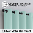 SimpleHome Aqua 100% Blackout Curtains Room Darkening Living Room 63 Inch | - Image 6