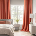 MIULEE Fall Burnt Orange Back Tab Blackout Curtains 52"x108" Length 2 Panel | - Image 2