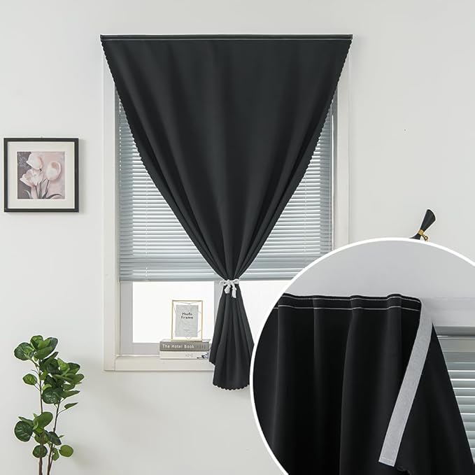 Adhesive Blackout Curtains- Self Stick Curtain No Rod Needed Easy to Hang - Image 6