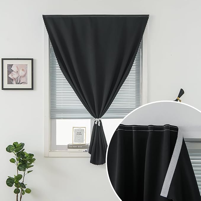Stick On Blackout Curtains No Drill Required Self Adhesive Window Coverings - Image 6