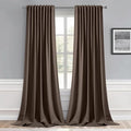 MIULEE Chocolate Brown Back Tab Blackout Curtains 52x120 Inch 2 Panels Set | by MIULEE