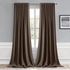 MIULEE Chocolate Brown Back Tab Blackout Curtains 52x120 Inch 2 Panels Set | by MIULEE