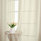 Cream Sheer Curtains 72 Inches Long 2 Panels Set, Transparent Voile Sheer - Image 6