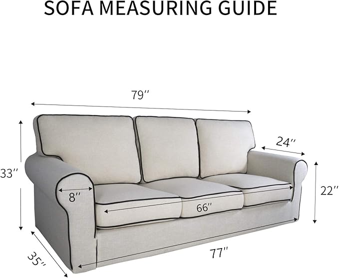 PureFit Stretch Couch Covers for Sofa Large Sofa Slipcovers Dark Gray | 1-Piece - Image 6
