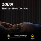 100% Blackout Linen Short Curtains - Image 2
