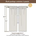 Chyhomenyc Sheer Curtains 84 inches Long 2 Panels, Charcoal Grey | Light - Image 3