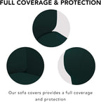 PureFit Stretch Couch Covers for Sofa Large Sofa Slipcovers Deep Teal | 1-Piece - Image 3