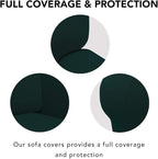 PureFit Stretch Oversized Couch Covers Fleece Sofa Slipcovers Deep Teal | - Image 3