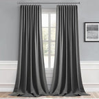 MIULEE Grey Back Tab Blackout Curtains 52x96 Inch Long 2 Panels Set | Rod - Image 9
