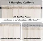 Chyhomenyc Cream Extra Long Sheer Curtains 108 Inches Long 2 Panels | Light - Image 5