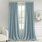 MIULEE Slate Blue Back Tab Blackout Curtains 52x102 Inch Long 2 Panels Set | - Image 9