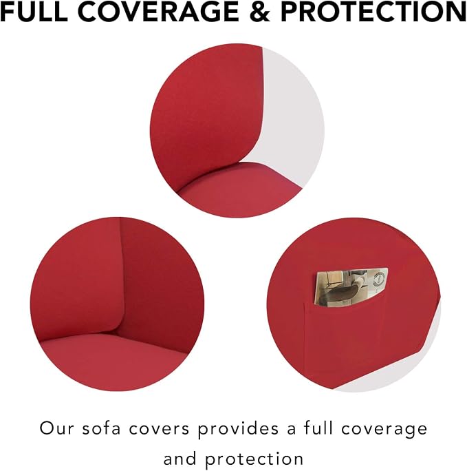 PureFit Stretch Loveseat Covers Fleece Couch Covers - Image 3