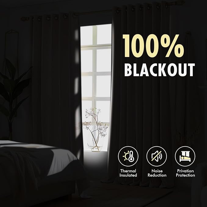 MIULEE Copper Brown Pinch Pleated 100% Blackout Linen Curtains 40x84 Inches | - Image 4