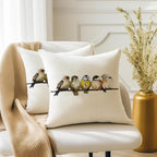 RABUSOFA Watercolor Birds Pillows Decorative Throw Pillows 18x18, Hand-Painted - Image 3