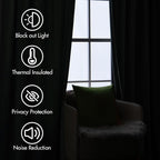 MIULEE Sage Green Velvet Curtains 52x108 inches Luxury Blackout Curtains | - Image 5