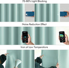 MIULEE Aqua Back Tab Blackout Curtains 52x63 Inches Long 2 Panels Set | Rod - Image 5