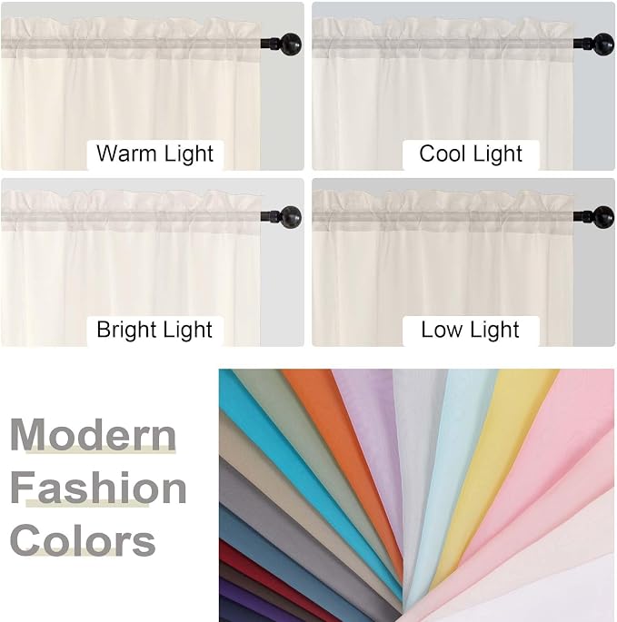 Extra Long Sheer Cream Curtains - Image 6