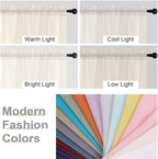 Cream Sheer Curtains 84 Inches Long 2 Panels Set - Image 7