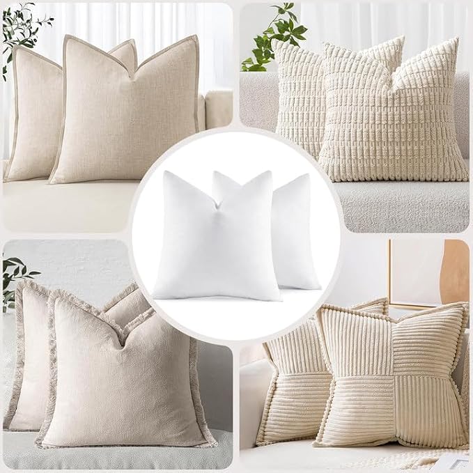 MIULEE 26x26 Euro Pillow Inserts, Double-Layer Down-Proof Cotton Cover - Image 7