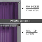 Tollpiz Short Sheer Curtains Living Room Linen Textured Curtain Sheers Light - Image 5
