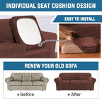 H.VERSAILTEX Modern Velvet Plush 4 Piece High Stretch Sofa Slipcover Sofa Cover - Image 6