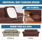 H.VERSAILTEX High Stretch Sofa Slipcover 4 Piece Cover Velvet Furniture - Image 6