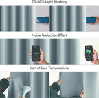MIULEE Slate Blue Back Tab Blackout Curtains 52x102 Inch Long 2 Panels Set | - Image 5