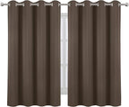 Chocolate Brown Thermal Blackout Curtains/52 x 54 Inch/Set of 2 Panels Room - Image 2