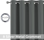 Yakamok Dark Grey Room Darkening Curtains 84 inch Sliding Door Drapes | 1 - Image 2