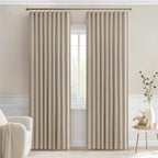 MIULEE Taupe Back Tab Blackout Curtains 52x84 Inch Length 2 Panels Set | Rod - Image 9