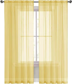 SpaceDresser Sheer Voile Window Treatment Rod Pocket Curtain Panels - Image 6