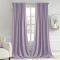 MIULEE Lilac Back Tab Blackout Curtains 52x120 Inch Long 2 Panels Set | Rod by MIULEE